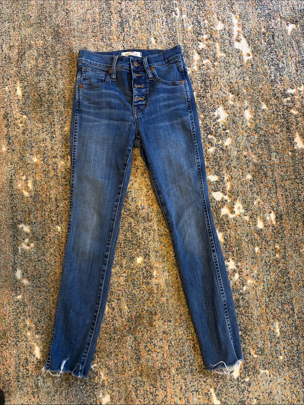 Madewell Skinny Button-Fly Dark Blue Jeans